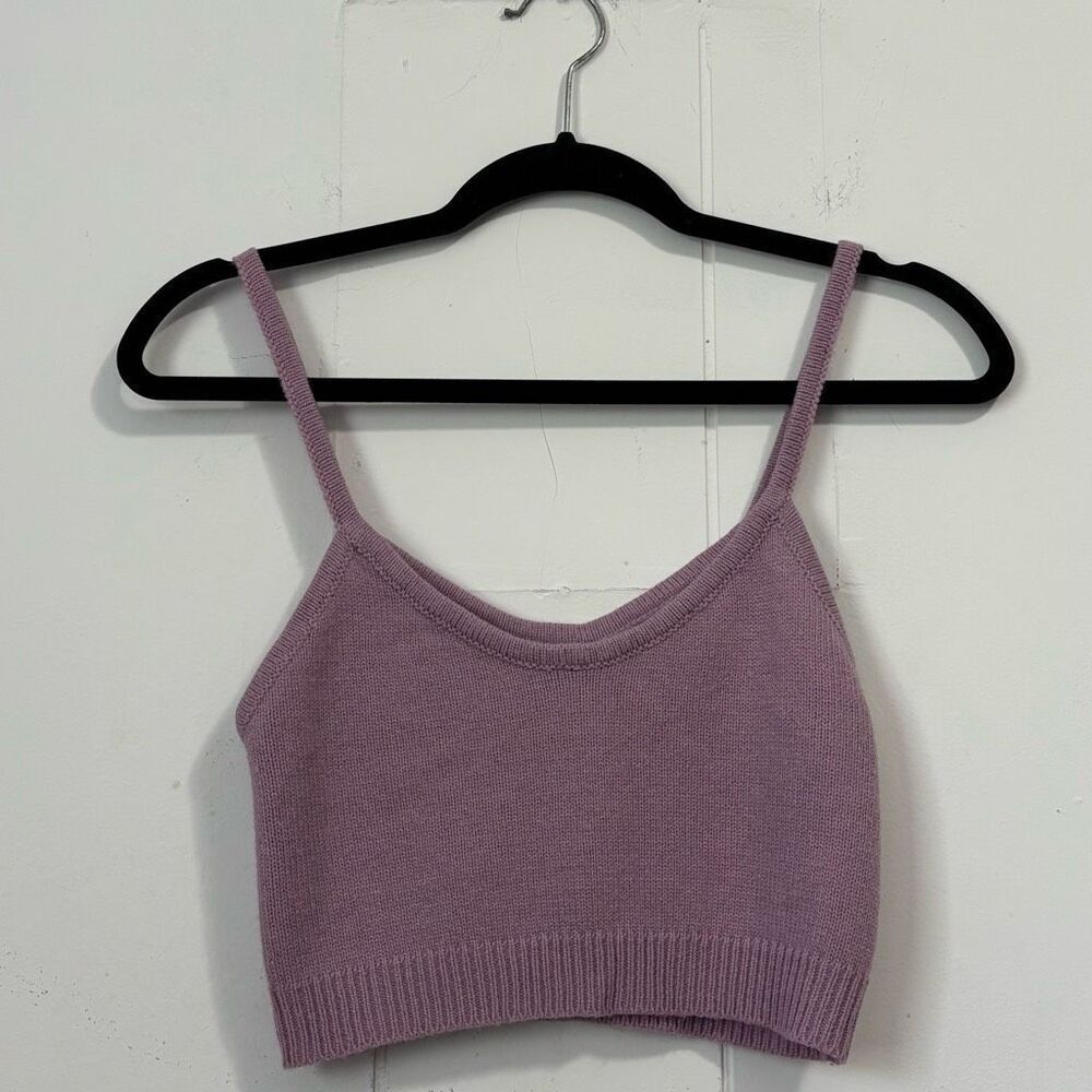 UK2LA Lavender Purple Cropped Sweater Tank Medium